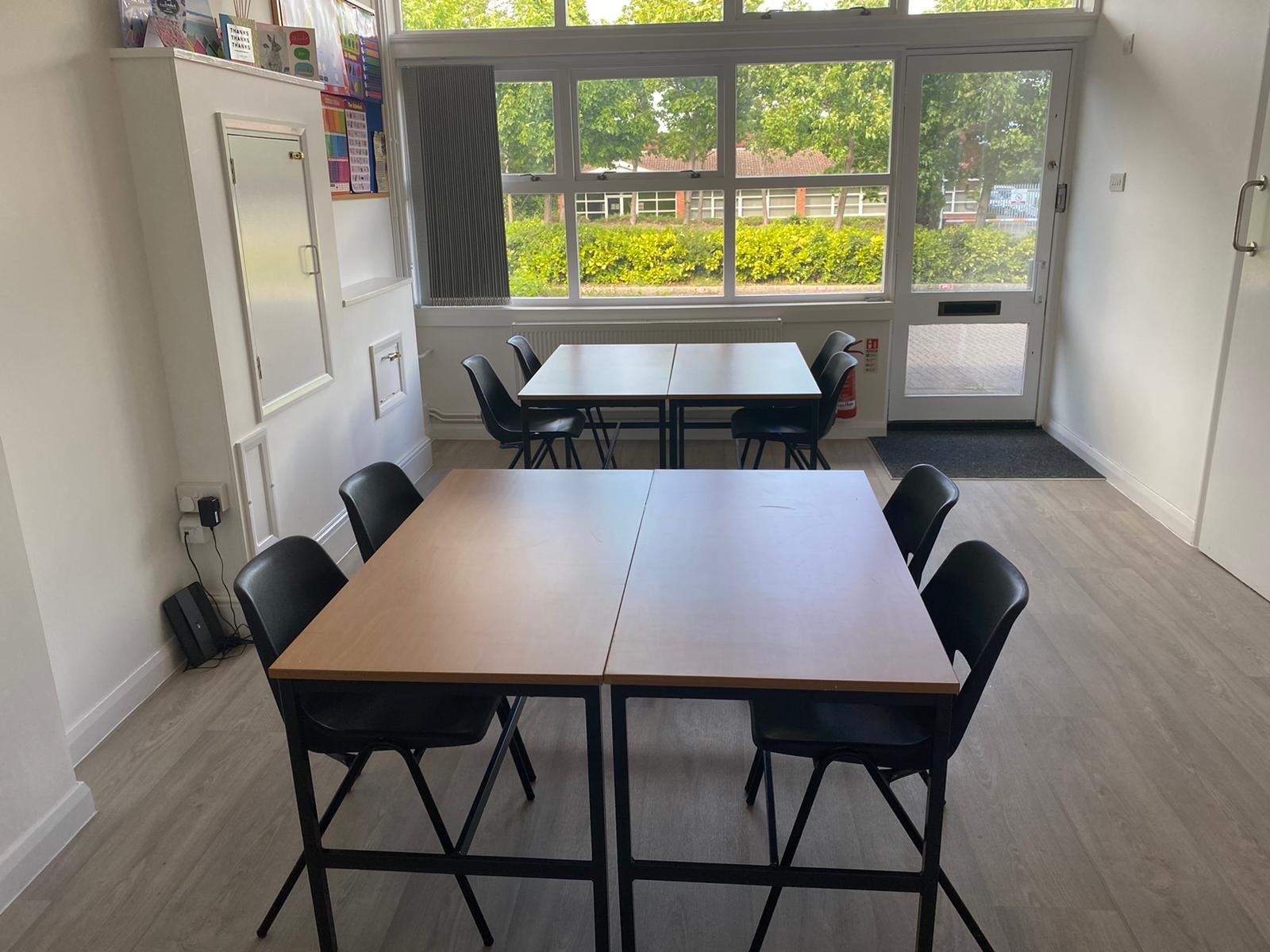 Bright meeting room and workspace interior at Firm Foundation Centre